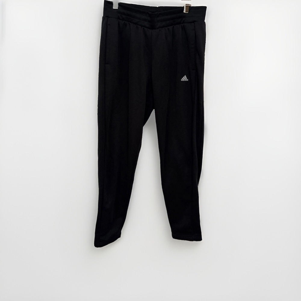 Adidas Womens Fleece Joggers Black Tapered Knit Sweatpants JN6880 Size L